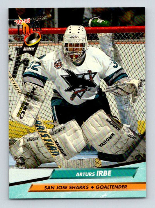 1992-93 Fleer Ultra #401 Arturs Irbe  San Jose Sharks  Image 1