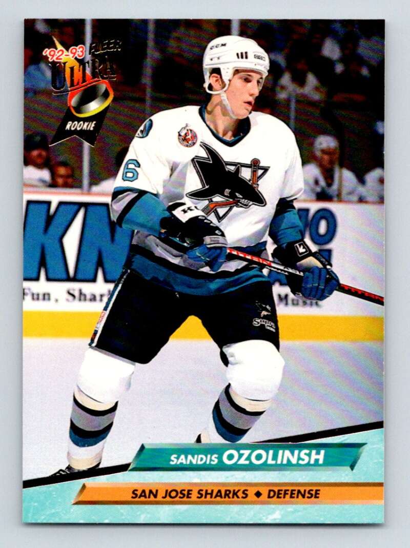 1992-93 Fleer Ultra #402 Sandis Ozolinsh San Jose Sharks Image 1