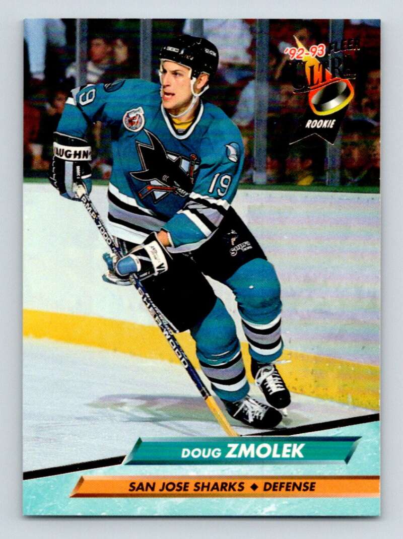 1992-93 Fleer Ultra #405 Doug Zmolek RC Rookie San Jose Sharks Image 1