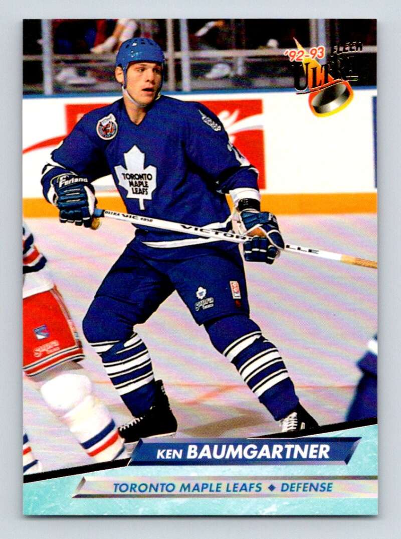 1992-93 Fleer Ultra #416 Ken Baumgartner Toronto Maple Leafs Image 1