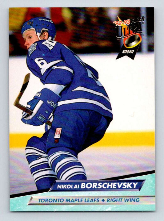 1992-93 Fleer Ultra #418 Nikolai Borschevsky  RC Rookie Toronto Maple Leafs  Image 1