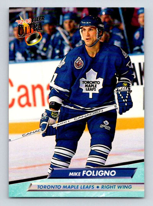1992-93 Fleer Ultra #420 Mike Foligno  Toronto Maple Leafs  Image 1