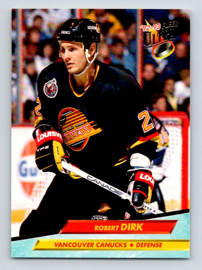 1992-93 Fleer Ultra #425 Robert Dirk Vancouver Canucks Image 1