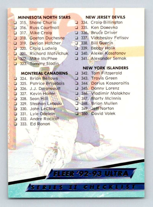 1992-93 Fleer Ultra #449 Checklist 5   Image 1