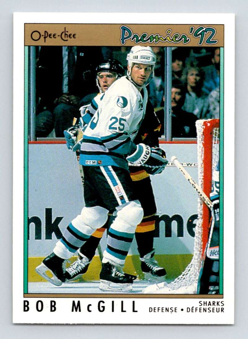 1991-92 OPC Premier #8 Bob McGill San Jose Sharks Image 1