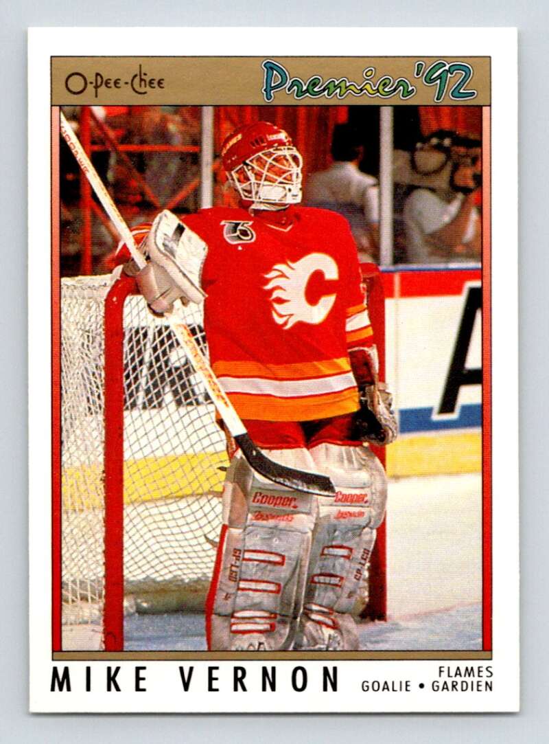 1991-92 OPC Premier #9 Mike Vernon Calgary Flames Image 1