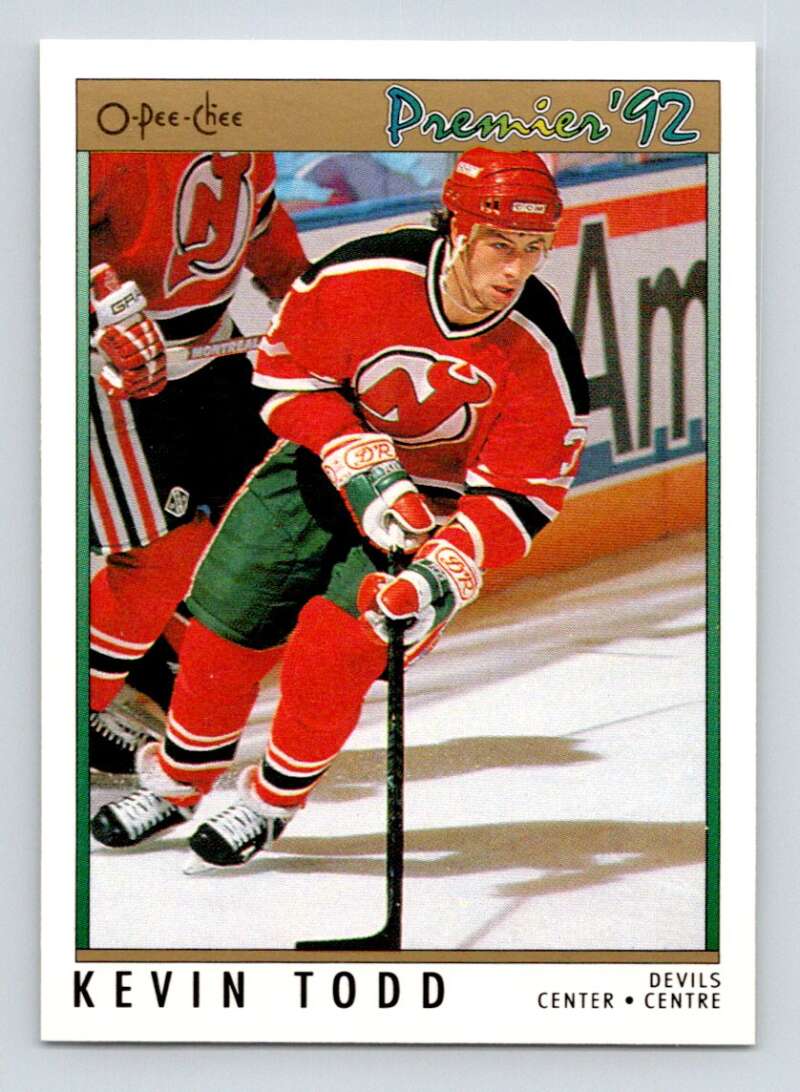 1991-92 OPC Premier #22 Kevin Todd RC Rookie New Jersey Devils Image 1