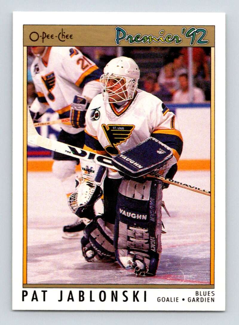 1991-92 OPC Premier #29 Pat Jablonski RC Rookie St. Louis Blues Image 1