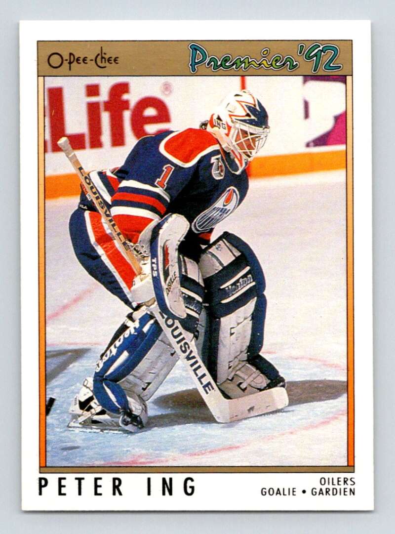 1991-92 OPC Premier #33 Peter Ing Edmonton Oilers Image 1