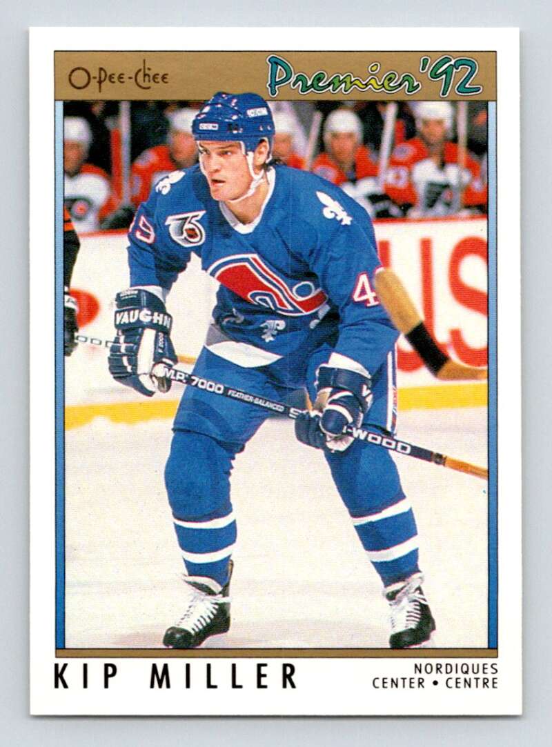 1991-92 OPC Premier #42 Kip Miller Quebec Nordiques Image 1