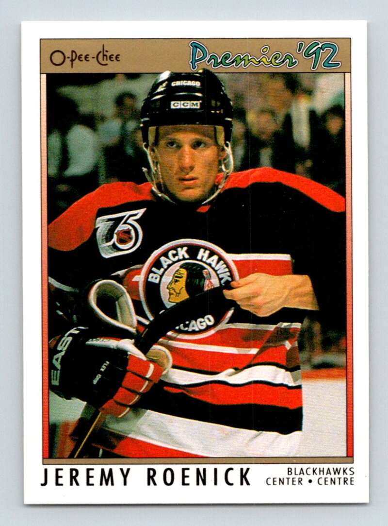 1991-92 OPC Premier #52 Jeremy Roenick Chicago Blackhawks Image 1