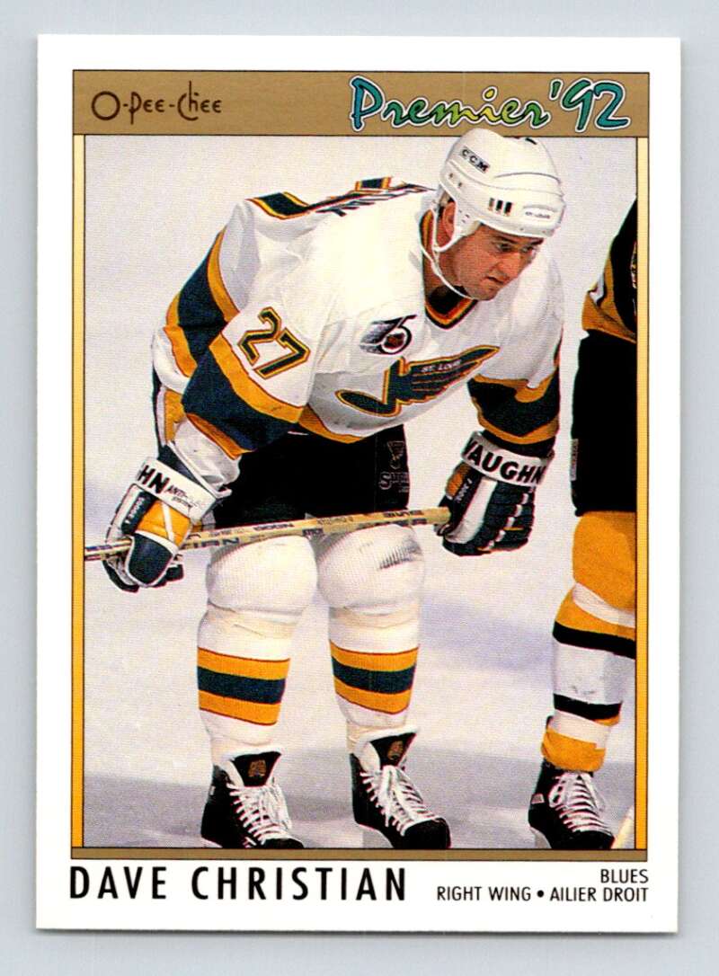 1991-92 OPC Premier #53 Dave Christian St. Louis Blues Image 1