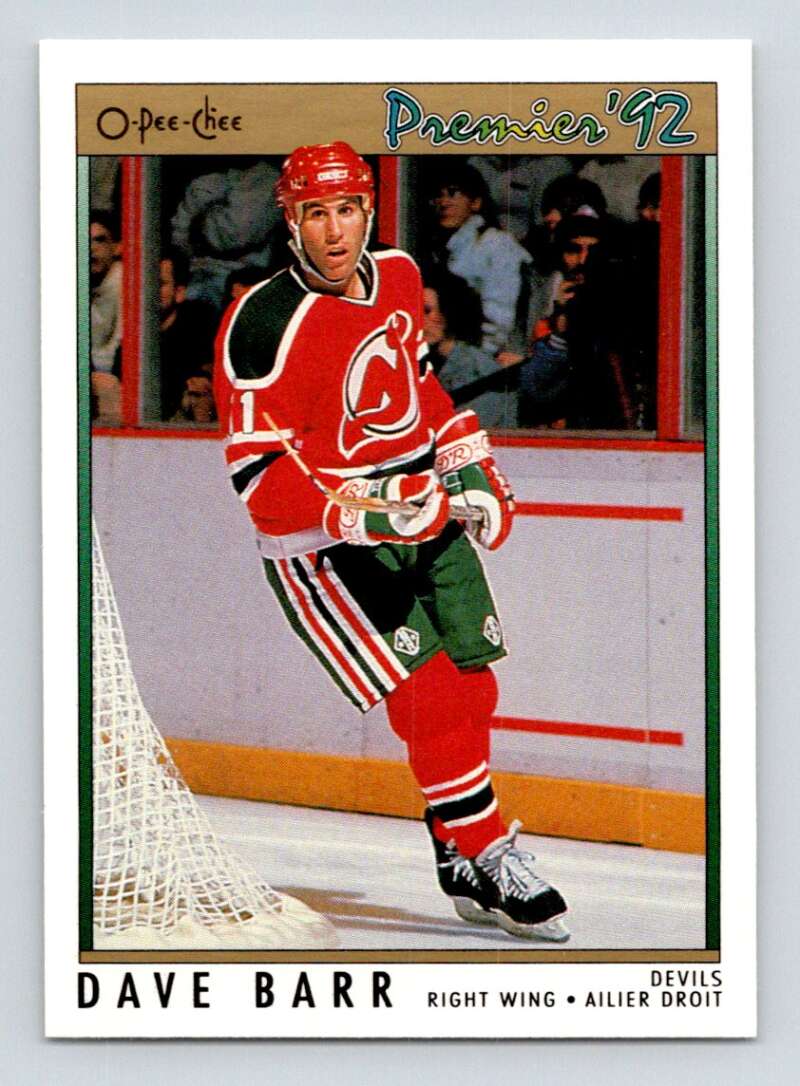 1991-92 OPC Premier #54 Dave Barr Detroit Red Wings Image 1