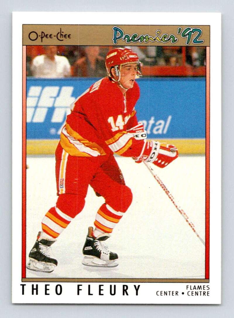 1991-92 OPC Premier #92 Theo Fleury Calgary Flames Image 1