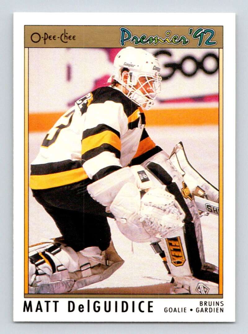 1991-92 OPC Premier #96 Matt DelGuidice Boston Bruins Image 1