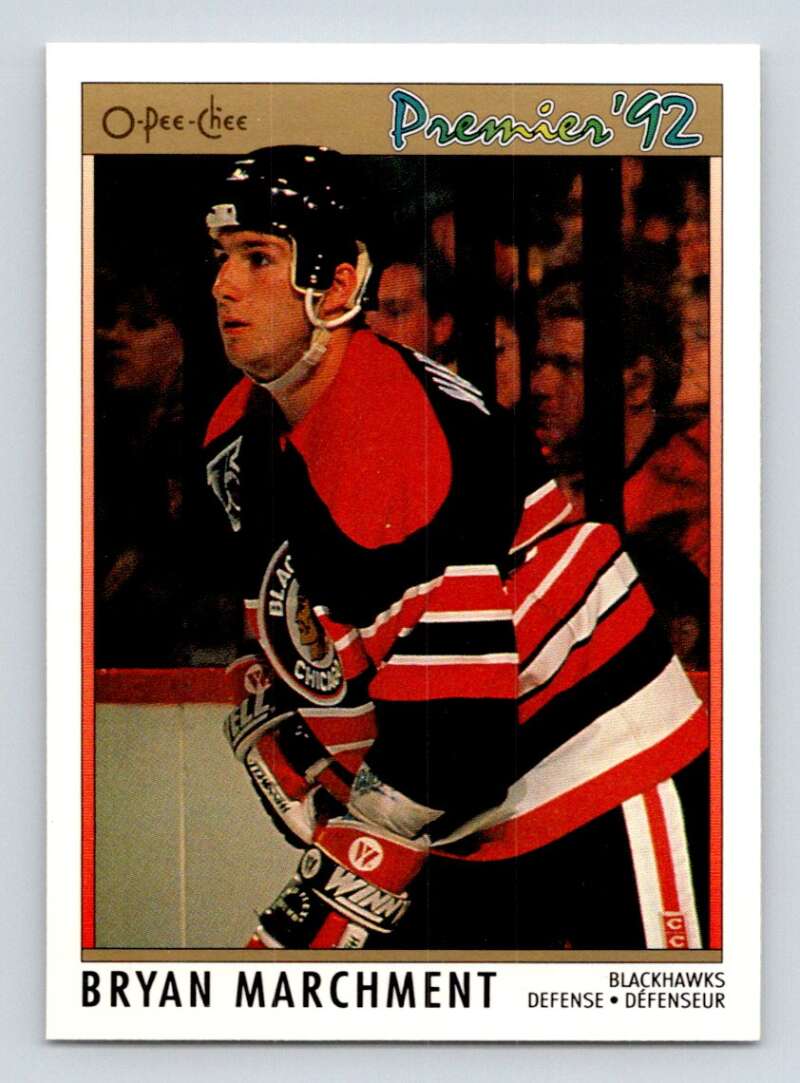1991-92 OPC Premier #99 Bryan Marchment RC Rookie Chicago Blackhawks Image 1