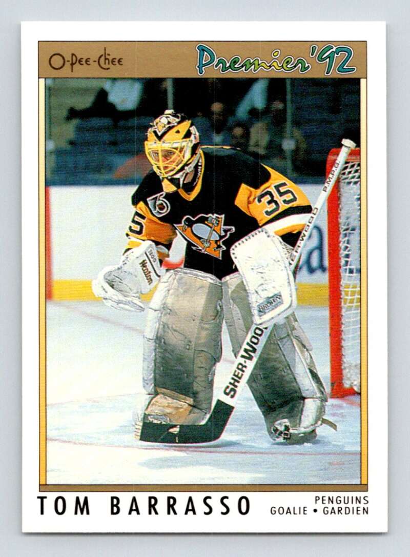 1991-92 OPC Premier #103 Tom Barrasso Buffalo Sabres Image 1