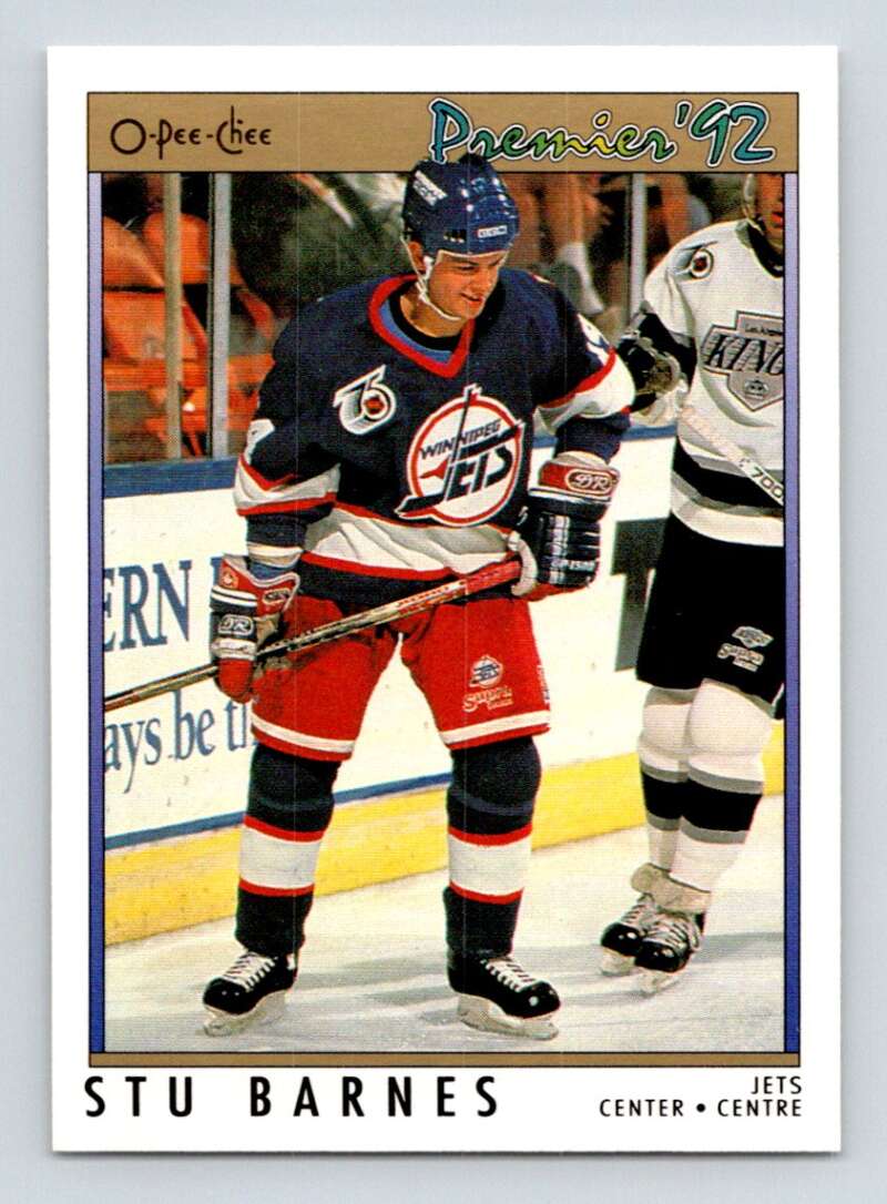 1991-92 OPC Premier #109 Stu Barnes Winnipeg Jets Image 1