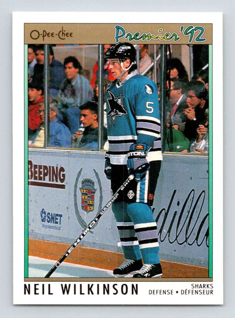 1991-92 OPC Premier #110 Neil Wilkinson San Jose Sharks Image 1