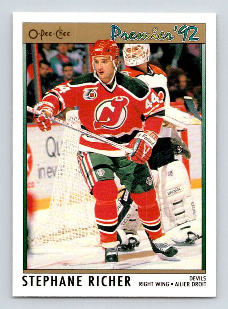 1991-92 OPC Premier #113 Stephane Richer New Jersey Devils Image 1
