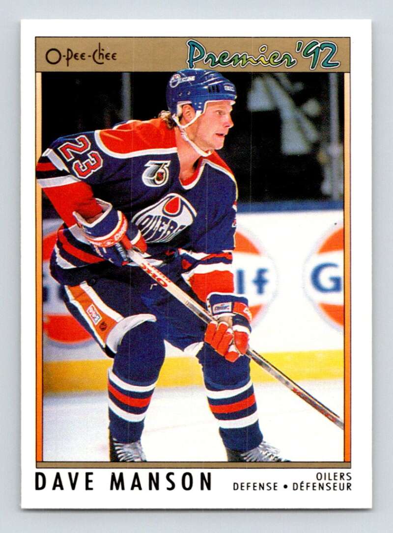 1991-92 OPC Premier #137 Dave Manson Edmonton Oilers Image 1