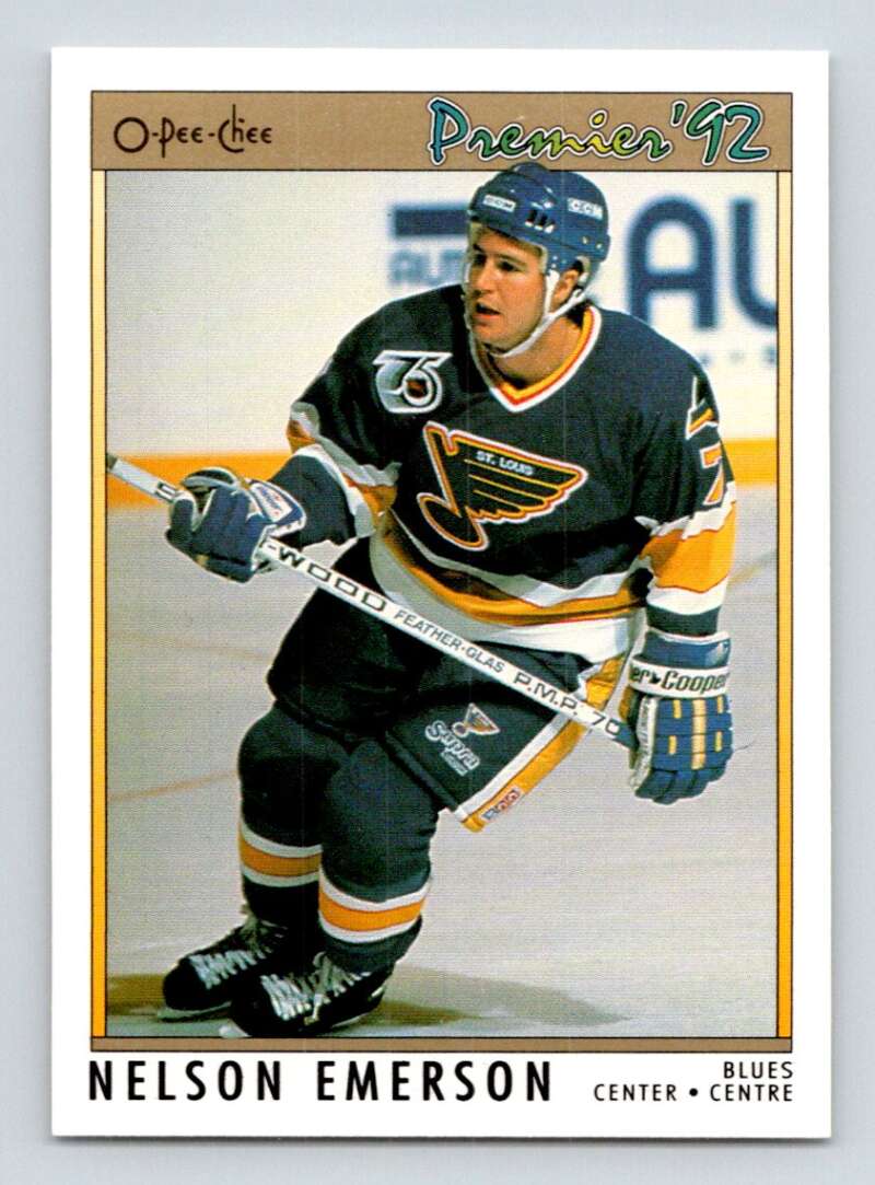 1991-92 OPC Premier #138 Nelson Emerson St. Louis Blues Image 1