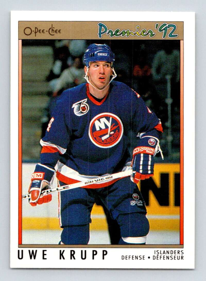 1991-92 OPC Premier #140 Uwe Krupp New York Islanders Image 1