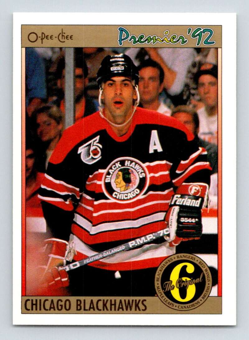 1991-92 OPC Premier #150 Chris Chelios Chicago Blackhawks Image 1