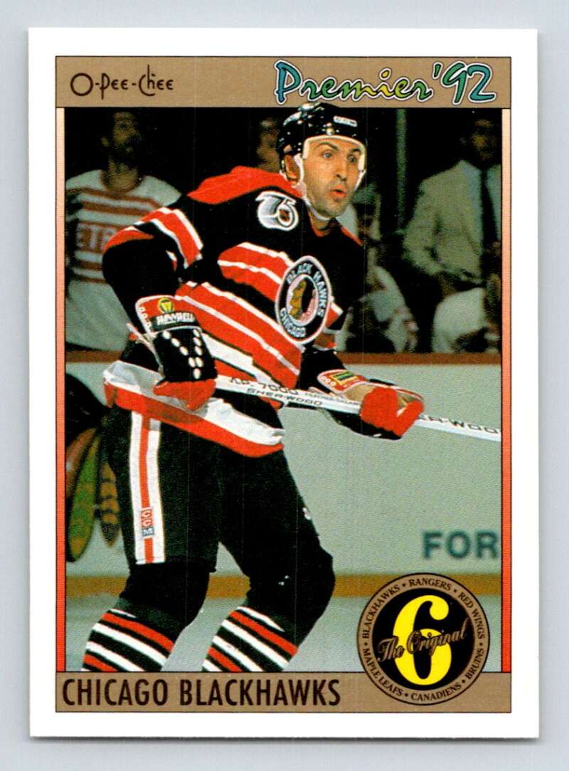 1991-92 OPC Premier #159 John Tonelli Chicago Blackhawks Image 1