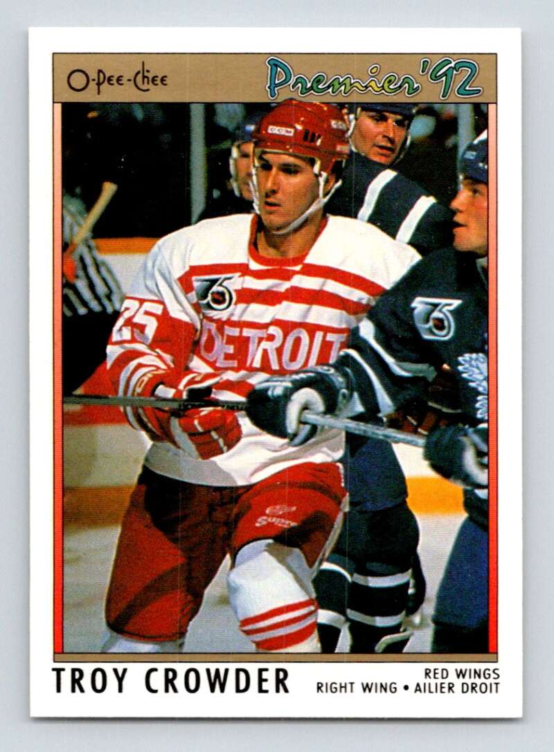 1991-92 OPC Premier #169 Troy Crowder Detroit Red Wings Image 1