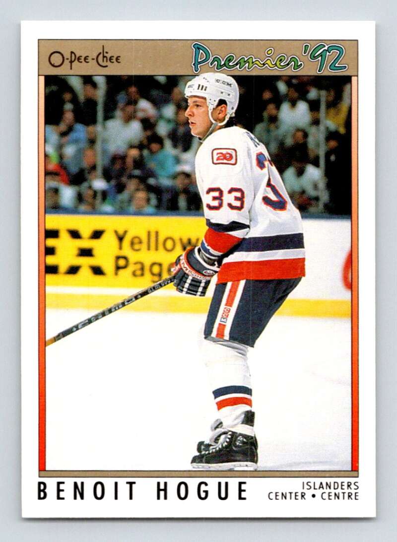 1991-92 OPC Premier #179 Benoit Hogue New York Islanders Image 1