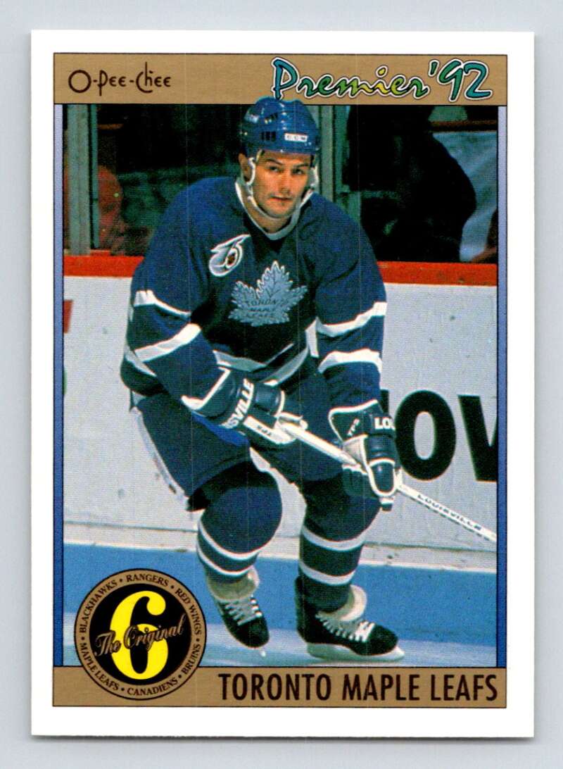 1991-92 OPC Premier #180 Dave Ellett Toronto Maple Leafs Image 1