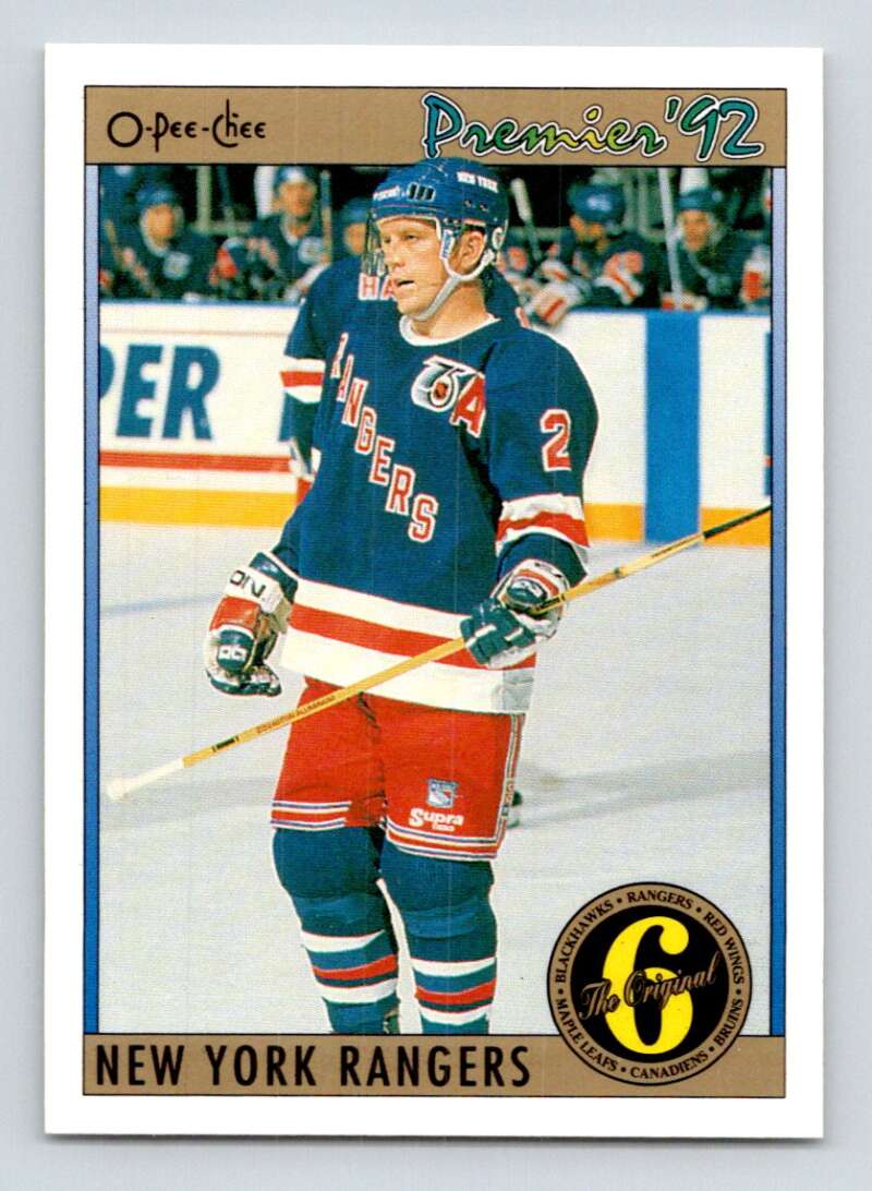 1991-92 OPC Premier #183 Brian Leetch New York Rangers Image 1