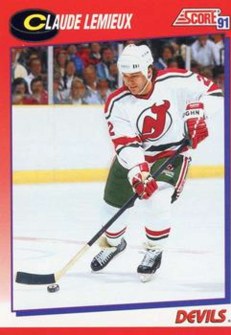 1991-92 Score Canadian Bilingual #22 Claude Lemieux New Jersey Devils Image 1