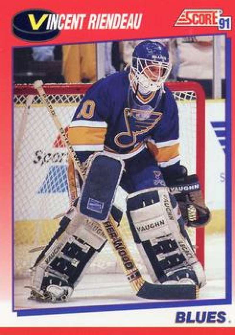 1991-92 Score Canadian Bilingual #23 Vincent Riendeau St. Louis Blues Image 1