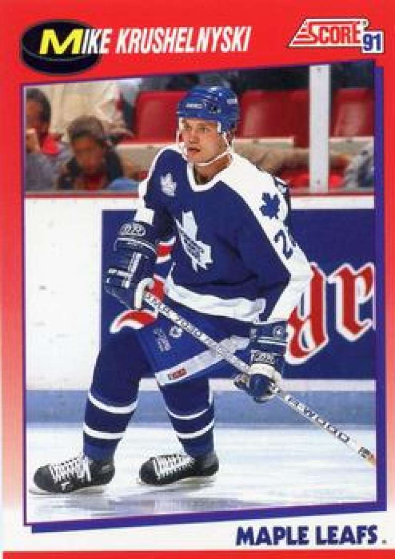 1991-92 Score Canadian Bilingual #33 Mike Krushelnyski Toronto Maple Leafs Image 1