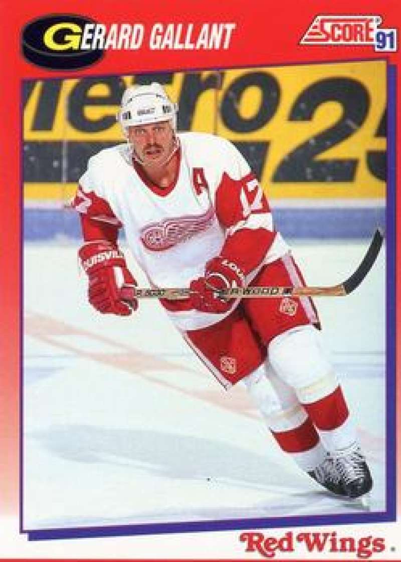 1991-92 Score Canadian Bilingual #34 Gerard Gallant Detroit Red Wings Image 1