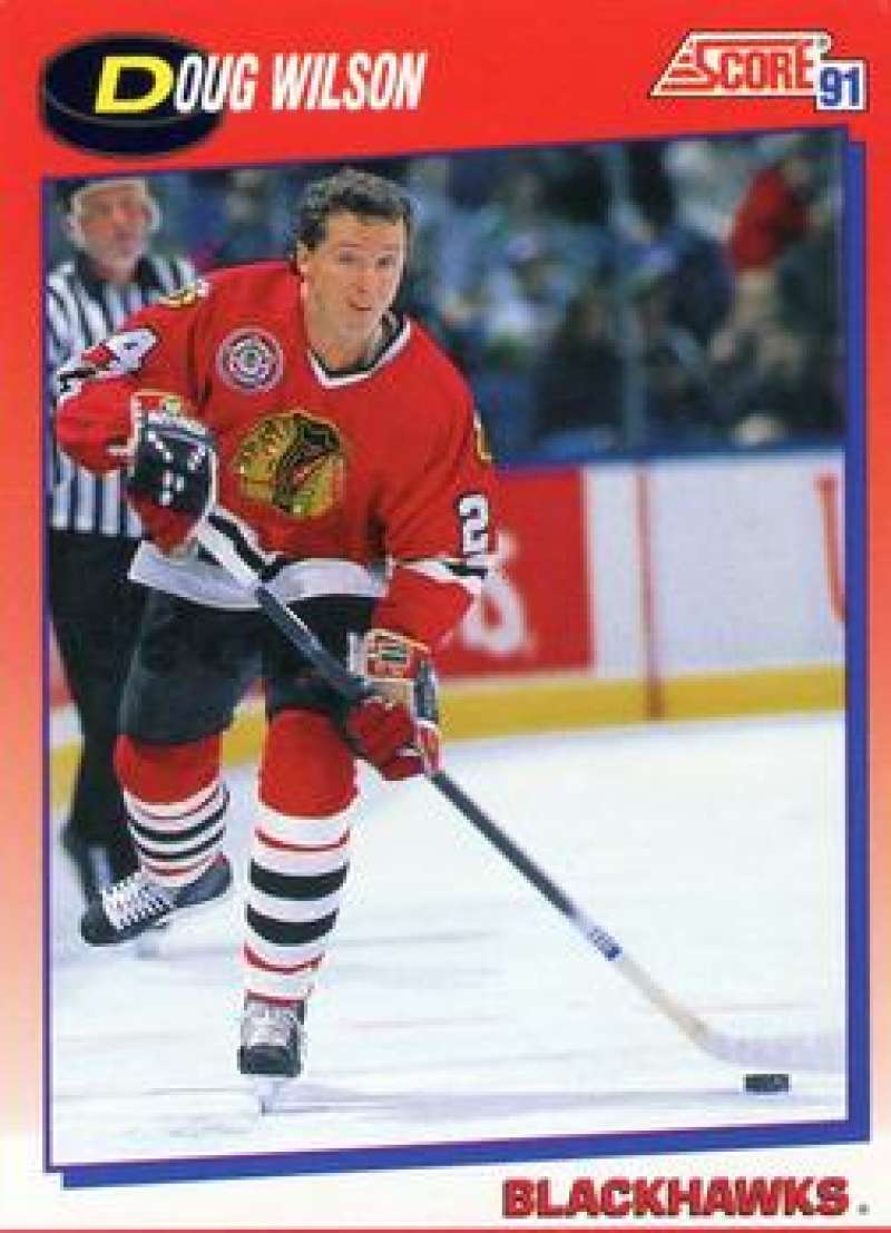 1991-92 Score Canadian Bilingual #35 Doug Wilson Chicago Blackhawks Image 1