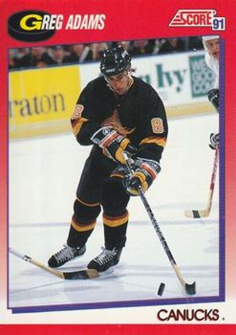 1991-92 Score Canadian Bilingual #44 Greg Adams Vancouver Canucks Image 1