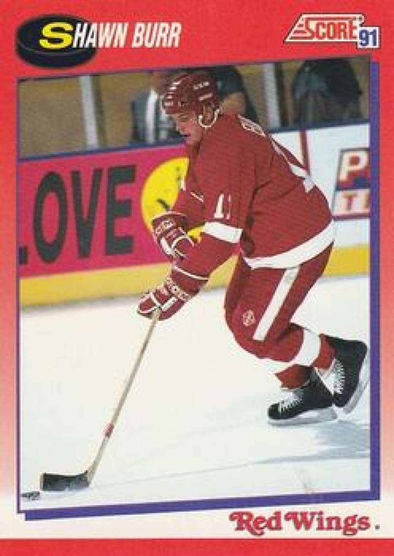 1991-92 Score Canadian Bilingual #54 Shawn Burr Detroit Red Wings Image 1
