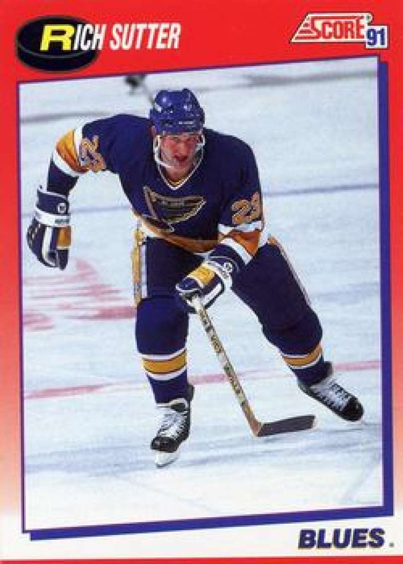 1991-92 Score Canadian Bilingual #63 Rich Sutter St. Louis Blues Image 1
