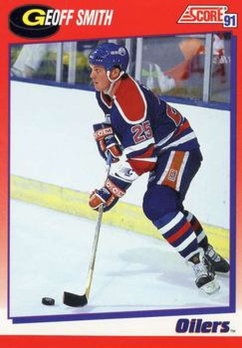 1991-92 Score Canadian Bilingual #87 Geoff Smith Edmonton Oilers Image 1