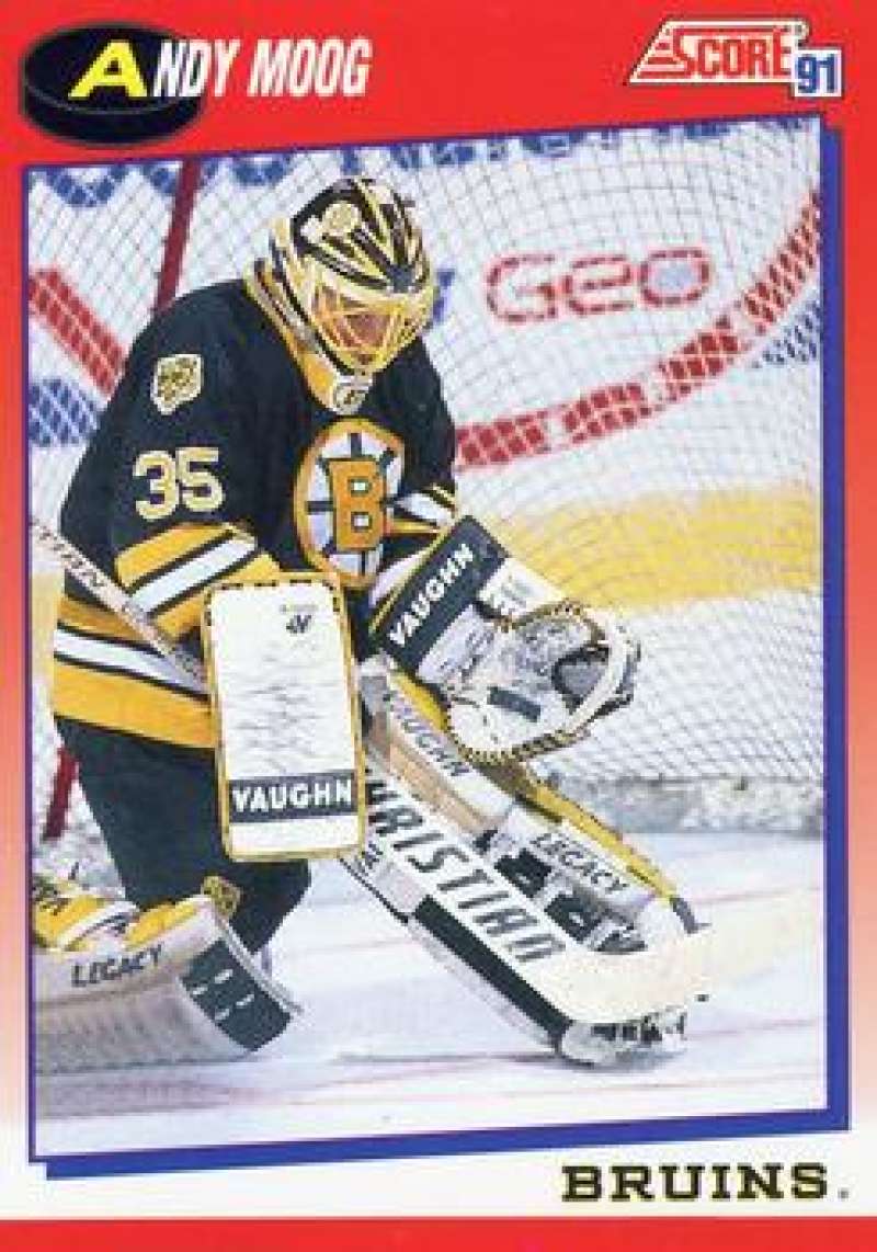 1991-92 Score Canadian Bilingual #90 Andy Moog Boston Bruins Image 1
