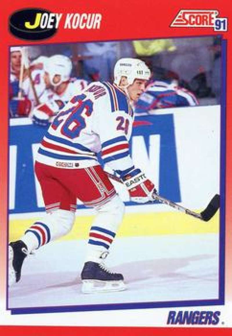 1991-92 Score Canadian Bilingual #92 Joey Kocur New York Rangers Image 1