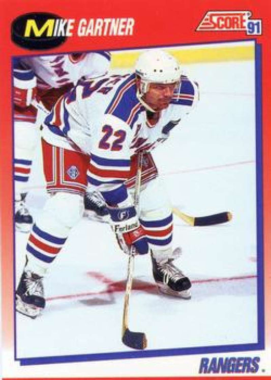 1991-92 Score Canadian Bilingual #135 Mike Gartner  New York Rangers  Image 1