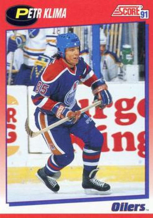 1991-92 Score Canadian Bilingual #136 Petr Klima  Edmonton Oilers  Image 1