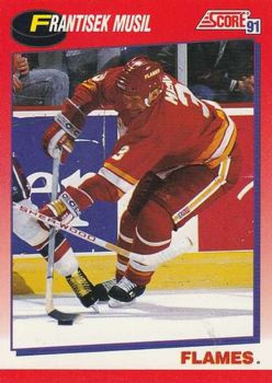 1991-92 Score Canadian Bilingual #142 Frank Musil  Calgary Flames  Image 1