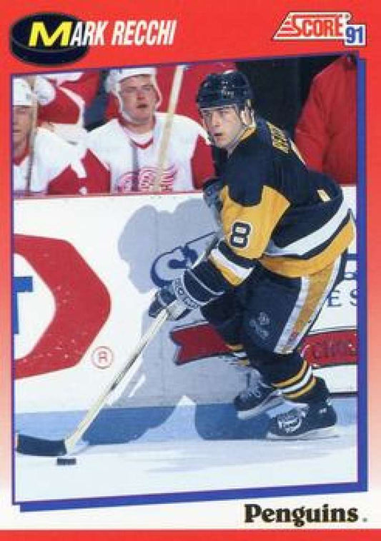 1991-92 Score Canadian Bilingual #145 Mark Recchi  Pittsburgh Penguins  Image 1