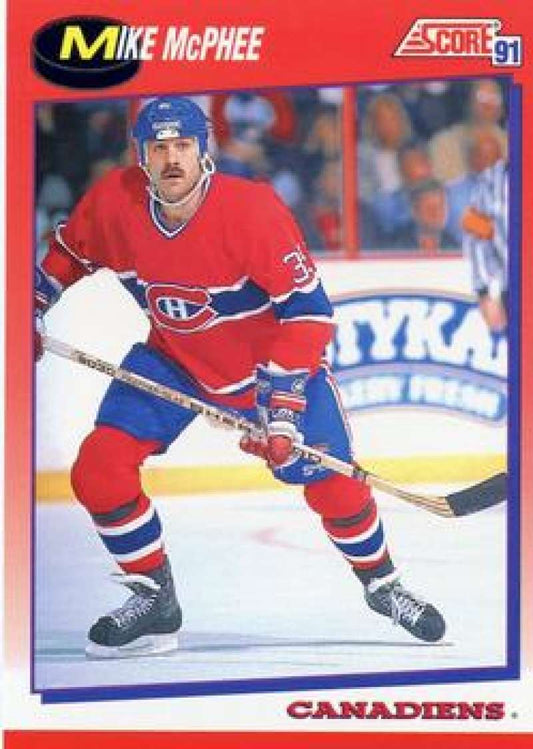 1991-92 Score Canadian Bilingual #147 Mike McPhee  Montreal Canadiens  Image 1