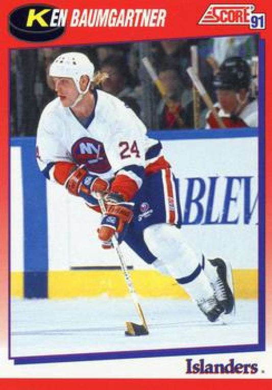 1991-92 Score Canadian Bilingual #148 Ken Baumgartner  New York Islanders  Image 1